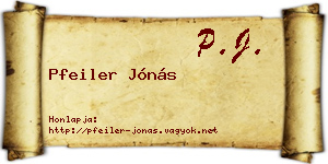 Pfeiler Jónás névjegykártya
